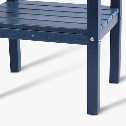 WestinTrends Malibu 36" Outdoor Adirondack HDPE 2-Tier Patio Side Table, Navy Blue