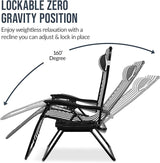 Best Choice Products Set of 2 Extra Wide Adjustable Steel Mesh Zero Gravity Lounge Chair Recliners w/Pillows and Cup - Photo 5