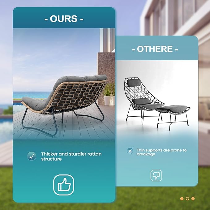 Crestlive Products Outdoor Loveseat, 2 Seater Outdoor Couch with Soft Cushion - Photo 7
