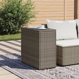 Grey and Black Garden Side Table with Tempered Glass Top, Adjustable Feet for Patio Balcony Terrace - Photo 3
