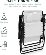 Best Choice Products Oversized Zero Gravity Chair, Folding Outdoor Patio Lounge Recliner w/Cup Holder Accessory Tray - Photo 7