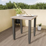 Modern Outdoor Side Table with Wood Grain Top, Stylish Patio Square Table for Patio, Porch, Deck, or Garden - Photo 1
