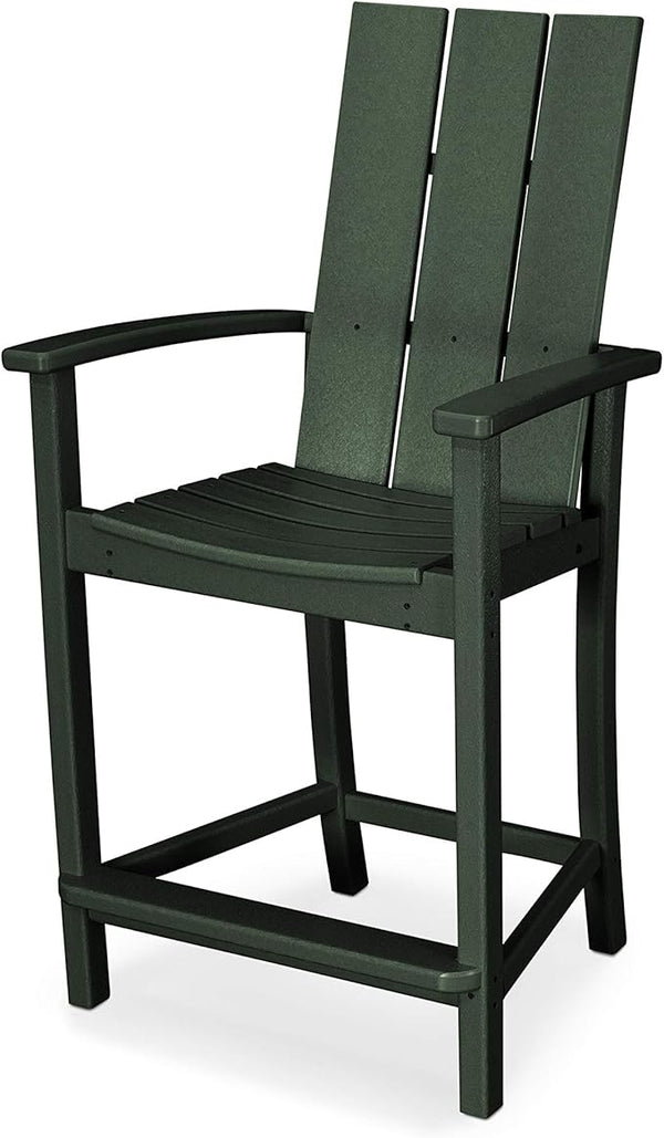 POLYWOOD® Modern Adirondack Counter Chair in Green - Photo 1