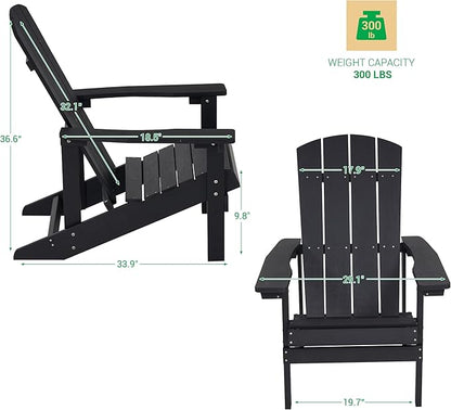Adirondack Chairs, Plastic Adirondack Chair, All-Weather Resistant Adirondack Chairs, Widely Used in Outdoor, Fire Pit, Deck, Outside, Garden