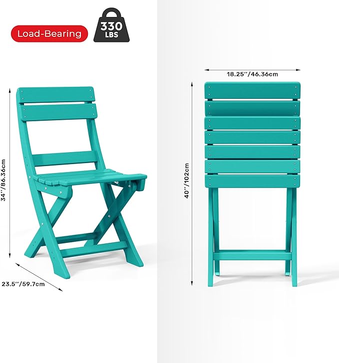 Costaelm Outdoor Patio Modern Folding Dining Chair - Photo 3
