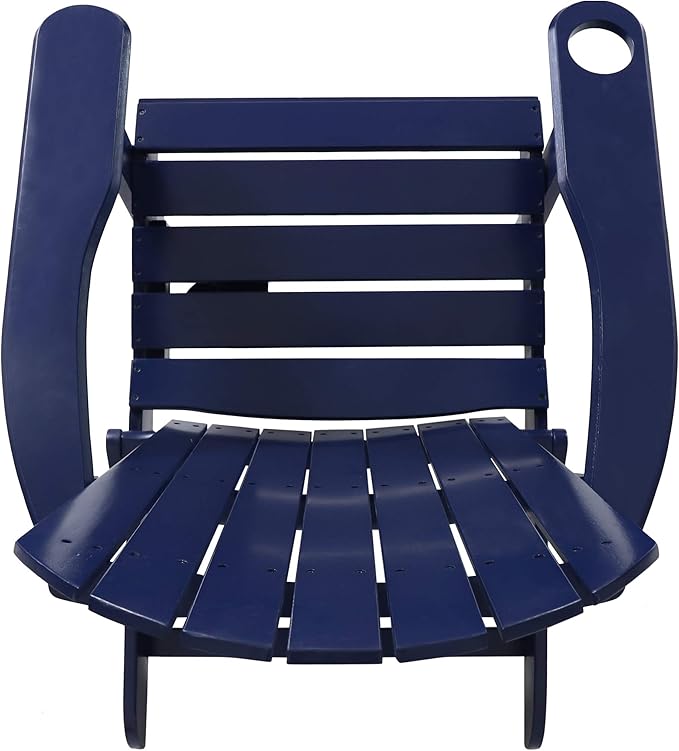 Christopher Knight Home Edmund Outdoor Acacia Wood Folding Adirondack Chair, Navy Blue