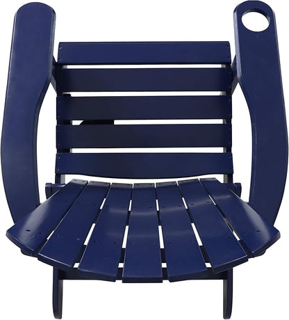Christopher Knight Home Edmund Outdoor Acacia Wood Folding Adirondack Chair, Navy Blue
