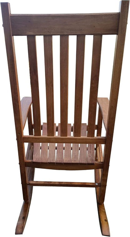 Kaimei Brown Solid Wood Rocking Chair for Balcony, Porch, Patio - Comfortable Outdoor Patio Furniture