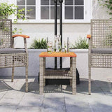 Square Garden Table Grey Brown 4-Piece Set Indoor Outdoor Furniture with Weather Resistant Powder Coated Steel Frame - Photo 4