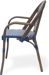 Christopher Knight Home Brianna Bistro Chairs, Navy Blue + White + Brown Wood - Photo 5