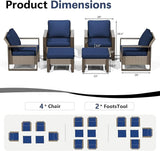 Outdoor Patio Furniture Set, 6 Piece Wicker Patio Conversation with Deep Seating, Thicken Cushions, Outdoor Club Chair - Photo 2