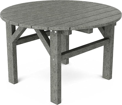 Wildridge Classic 33" Occasional Table, Dark Gray - Outdoor Weather Resistant Recycled Plastic Furniture for Patio