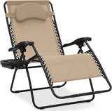 Best Choice Products Oversized Zero Gravity Chair, Folding Outdoor Patio Lounge Recliner w/Cup Holder Accessory Tray - Photo 1
