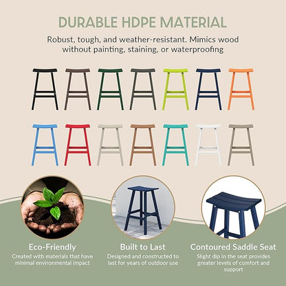 WestinTrends Malibu Malibu 29 Inch High Backless Seat Bar Stools (Set of 3), Navy Blue