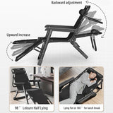 Folding Patio Lounge Chair w/Adjustable Pillows Cup Holder for Poolside Backyard Reclining Lounge Chair with Removable - Photo 6