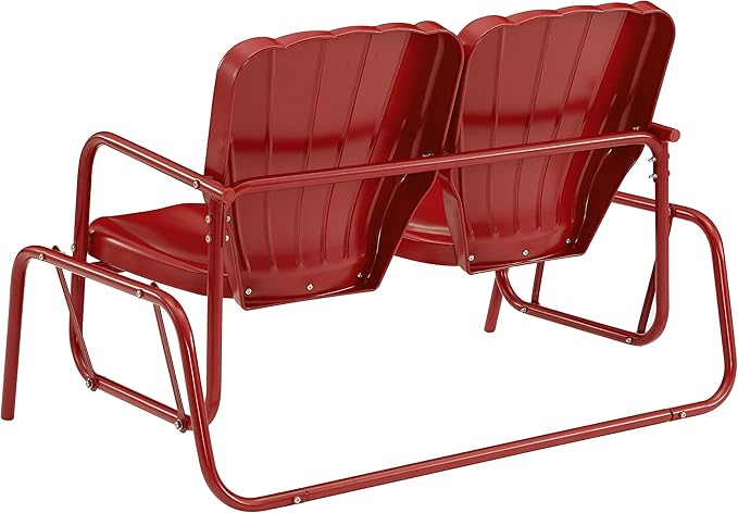 Crosley Furniture Ridgeland Retro Metal Outdoor Loveseat Glider, 2-Person Rocking Patio Bench for Porch - Photo 5