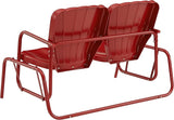 Crosley Furniture Ridgeland Retro Metal Outdoor Loveseat Glider, 2-Person Rocking Patio Bench for Porch - Photo 5