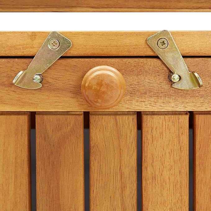 Patio Storage Bench Solid Acacia Wood Garden Bench Outdoor Bench for Outdoors Porch Entryway Furniture for Yard 47.2"x24.8"x33.1"