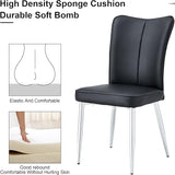 Modern Dining Chairs, Pu Upholstered Leather Chair And Sturdy Metal Legs, Comfortable Ergonomic Large Backrest Design - Photo 8