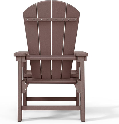 WestinTrends Malibu Kids Outdoor HDPE Adirondack Plastic Patio Chair, Dark Brown