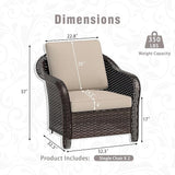 3 Piece Patio Wicker Conversation Set, All-Weather Use Outdoor Wicker Loveseat with 2 PE Rattan Chair, Ideal for Porch - Photo 4