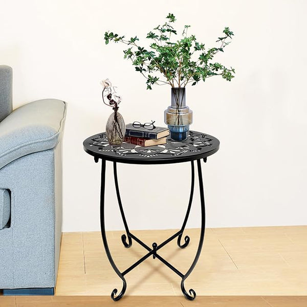 Fashion&cool Patio Side Tables, 14 Inch Weather Resistant Metal Outdoor Side Table for Halloween - Photo 1