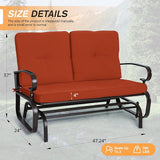 Incbruce Outdoor Glider Rocking Chair Patio Glider Bench for 2 Person - Photo 3