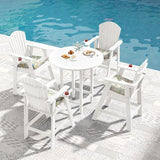 Sundale Outdoor Adirondack Bar Stool, Patio HDPE Bar Chair with Backrest - Photo 7