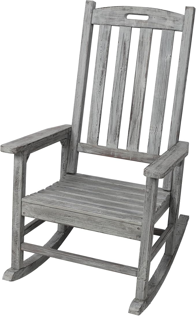 Oversized Porch Rocker Chair with Wide Seat and Tall Backrest for Ultimate Relaxation and Comfort Indoors or Outdoors
