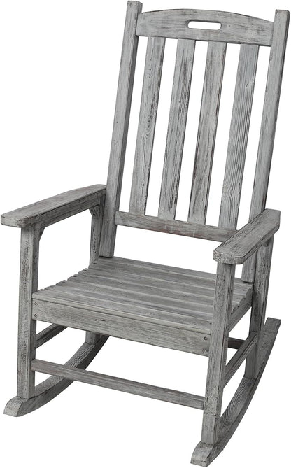 Oversized Porch Rocker Chair with Wide Seat and Tall Backrest for Ultimate Relaxation and Comfort Indoors or Outdoors