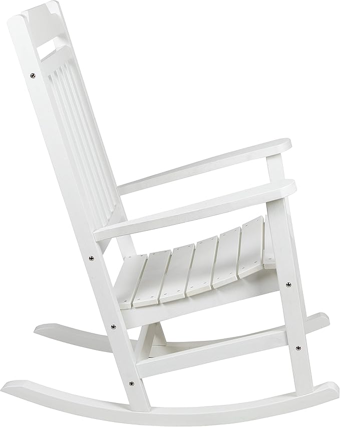 Flash Furniture Set of 2 Winston All-Weather Rocking Chair in White Faux Wood
