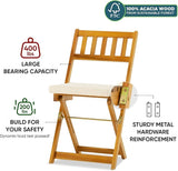 IDZO Heavy Duty 400lbs Capacity Patio Bistro Sets, 3 Piece Outdoor Folding Chairs with Cushions and Square Table - Photo 2