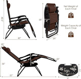 Goplus Zero Gravity Lounge Chairs, 160°Adjustable Folding Recliner w/Pillow and Cup Holder - Photo 3