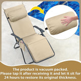 RattanView 2 Pcs Outdoor Chaise Lounge Cushion with Pillow and Side Pockets Waterproof Lounge Chair Cushions for - Photo 4