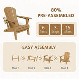 GLANC Folding Adirondack Chair Set of 2 - Photo 7