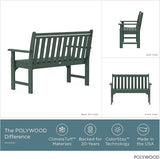 POLYWOOD Vineyard 48" Outdoor Patio Bench, Green - Photo 4