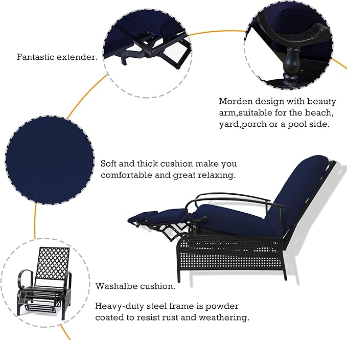 Kozyard Adjustable Outdoor Reclining Lounge Chair - Photo 5