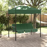 Outdoor Convertible Garden Swing Bench with Canopy, 3-Seater Patio Porch Swing Bed, Heavy Duty Powder-Coated Steel Frame - Photo 3