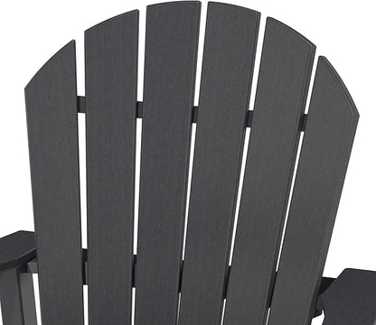 Adirondack Chair Chair Set of 2, Fire Pit Chair Weather Resistant, Ergonomic, Arm Rest, Campfire Chairs, 4 Steps Easy Assembly, Black