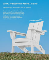 SERWALL Modern Folding Adirondack Chair Set of 8, All Weather Resistant Outdoor Adirondack Chair with Cup Holders - Photo 8