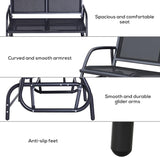 Outdoor Bench 2-Person Glider Bench for Outside Patio Weatherproof Metal Outdoor Benches for Garden, Park - Photo 4