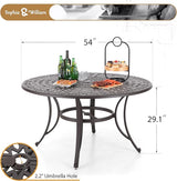 Sophia & William Outdoor Dining Table 6-Person Round Cast Aluminium - Photo 6
