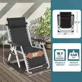 NAIZEA Padded Zero Gravity Chair, Folding Outdoor Lounge Chairs, Adjustable Reclining Camping Chairs with Cup Holder - Photo 2