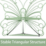 Green Cute Butterfly Benches for Outdoors, Pretty Garden Bench & 50" Metal Outside Bench - Photo 4
