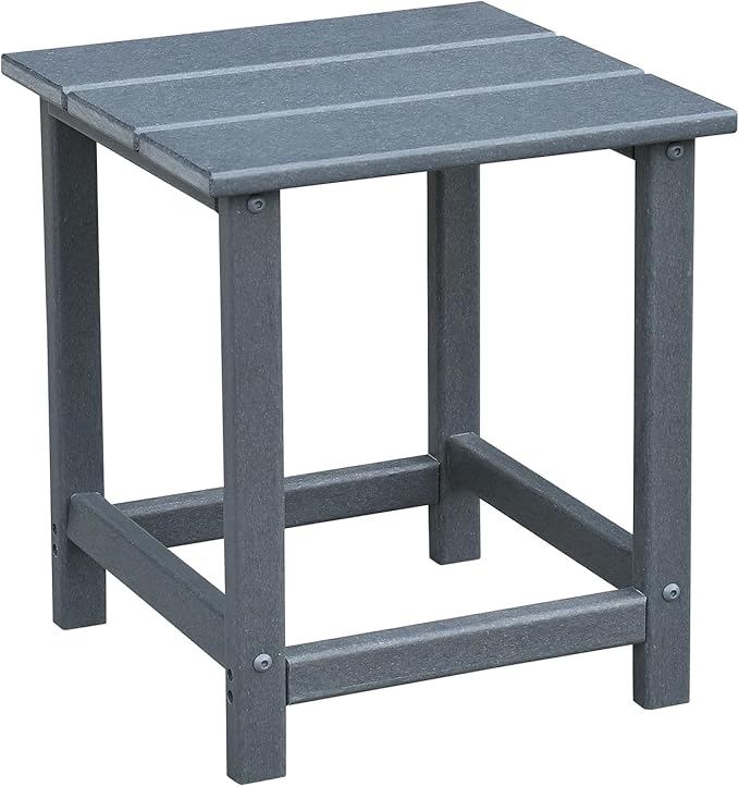 Grey Outdoor Adirondack Chair Set of 2 and Table, Ergonomic All-Weather Fire Pit Patio Lawn Chairs for Backyard Garden Deck Balcony