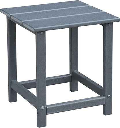 Grey Outdoor Adirondack Chair Set of 2 and Table, Ergonomic All-Weather Fire Pit Patio Lawn Chairs for Backyard Garden Deck Balcony