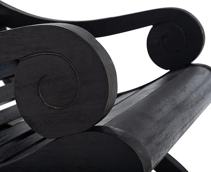 SAFAVIEH Outdoor Collection Sonora Black Slatted Rocking Chair