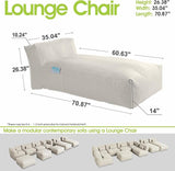 Outdoor Bean Bed Chair Sun Lounger, Outdoor Couch Sofa for Patio & Pool, Foam Filling Day Bed Furniture - Photo 1