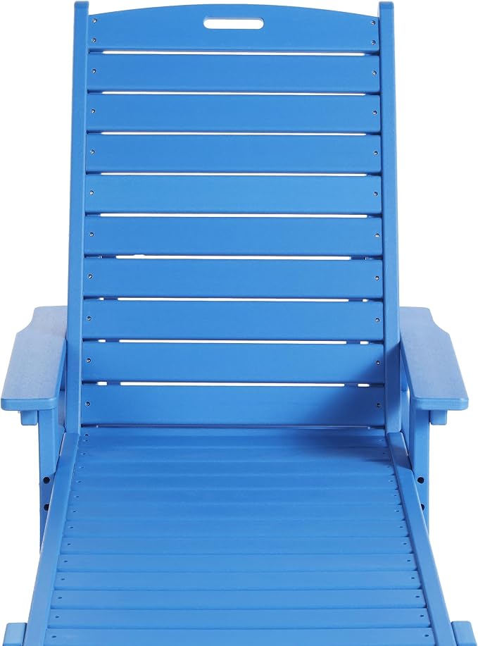 WO WESTIN OUTDOOR HDPE Laguna Poly Reclining Chaise Lounge, Pacific Blue