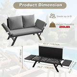 TAVATA Outdoor Patio Sofa, Woven Rattan Patio Loveseat with Adjustable Armrests & Removable Cushions - Photo 3